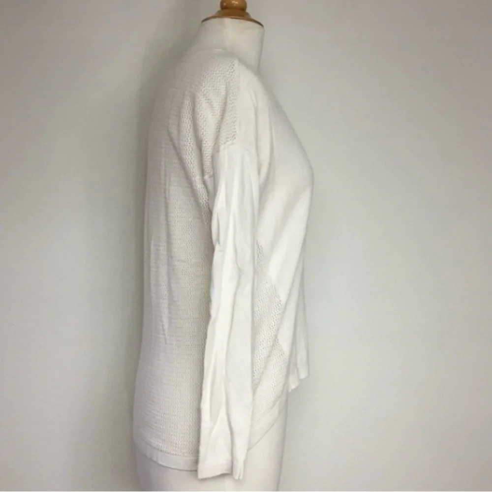 3/$25 Banana Republic Women Cream Perforated Back Knit Sweater Size Small Preppy